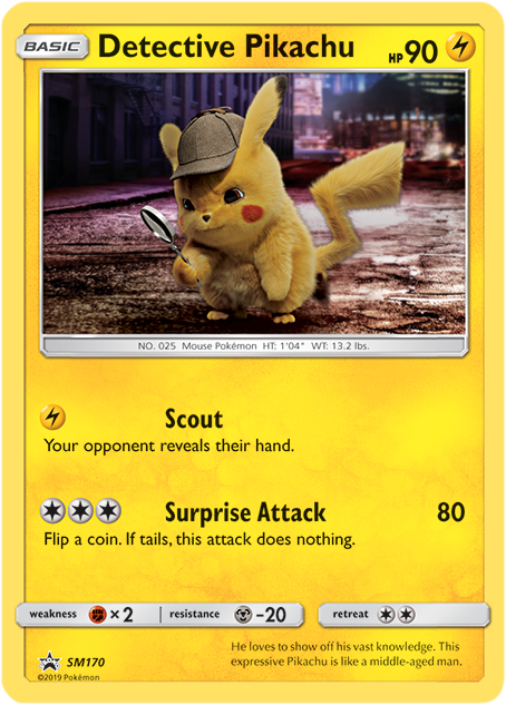 Pokemon 2019 Detective Pikachu Holo Black Star SM170